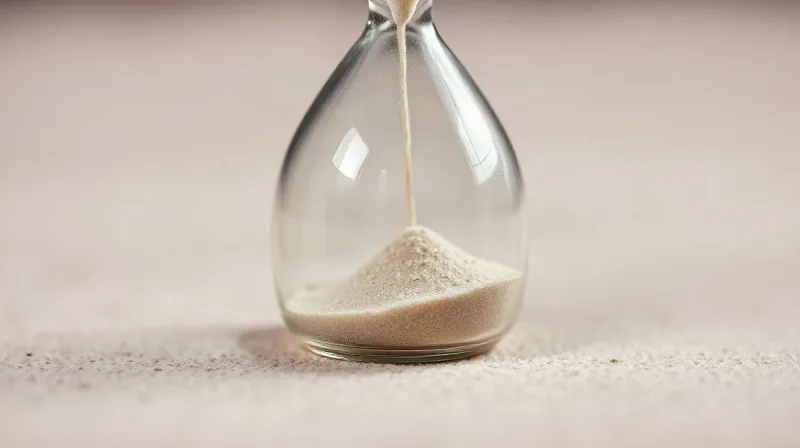ساعت شنی روی سطح روشن؛ نمادی از انتظار کاربر برای باز شدن صفحه