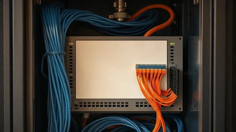 کابینت شبکه با کابل های مرتب