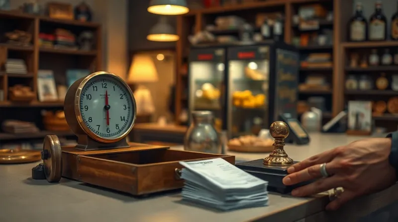 صندوق باز و ترازوی فروشگاه هنگام بستن